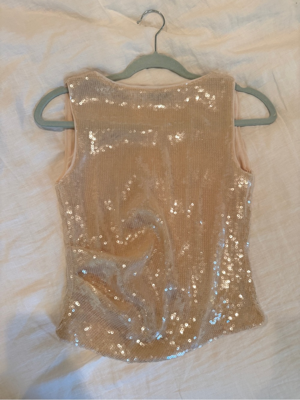 Elodie Reed Sequin top in Champagne